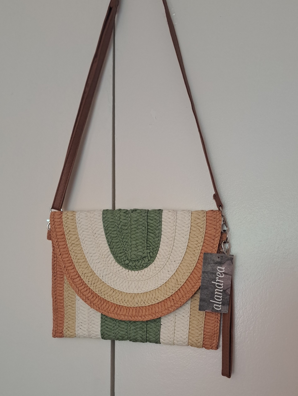 Alandrea Straw Crossbody Bag / Envelope Clutch (Multicolor)